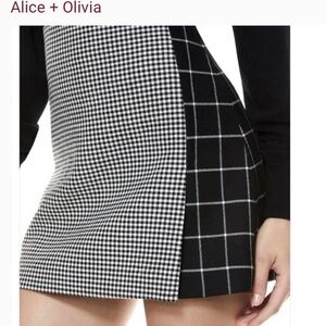 Alice + Olivia Asymmetrical Black and White Skirt
